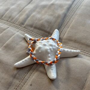 Women’s Orange, White, and Gray Braided bracelet